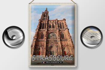 Plaque en tôle Voyage 30x40cm Strasbourg France Münster 2