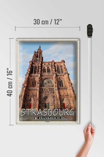 Plaque en tôle Voyage 30x40cm Strasbourg France Münster 4