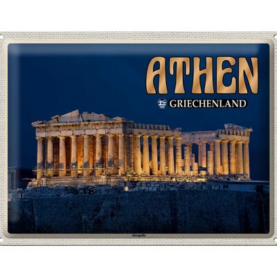 Blechschild Reise 40x30cm Athen Griechenland Akropolis Stadtfestung