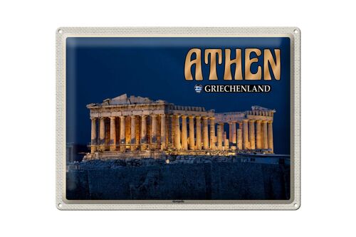 Blechschild Reise 40x30cm Athen Griechenland Akropolis Stadtfestung