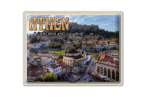 Blechschild Reise 40x30cm Athen Griechenland Monastiraki