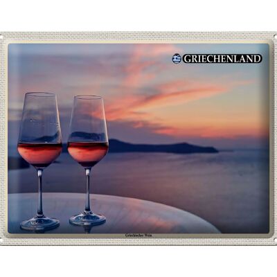 Cartel de chapa Travel 40x30cm Grecia Vino griego