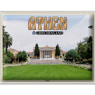 Cartel de chapa de viaje, 40x30cm, Atenas, Grecia, Congreso Zappeion