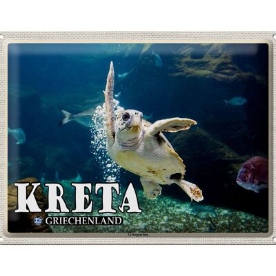 Cartel de chapa viaje 40x30cm Creta Grecia Cretaaquarium