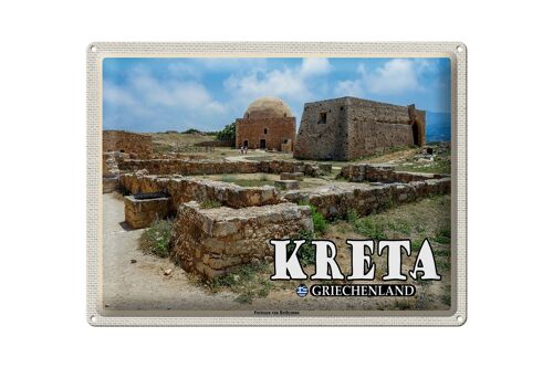 Blechschild Reise 40x30cm Kreta Griechenland Fortezza von Rethymno