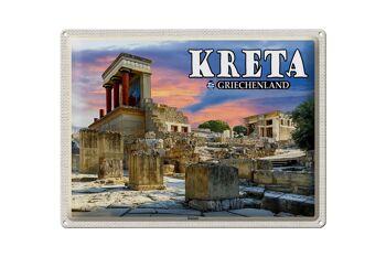 Panneau de voyage en étain, 40x30cm, crète, grèce, palais de Knossos 1