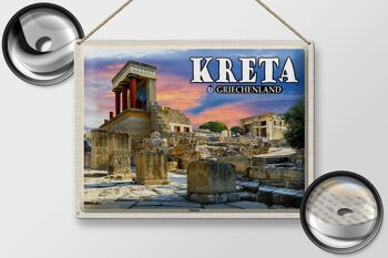 Panneau de voyage en étain, 40x30cm, crète, grèce, palais de Knossos 2