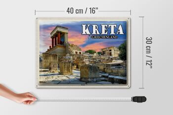 Panneau de voyage en étain, 40x30cm, crète, grèce, palais de Knossos 4