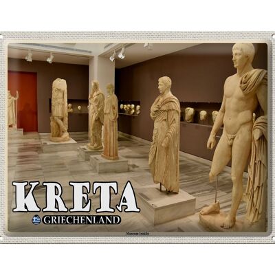 Targa in metallo da viaggio 40x30 cm Creta Grecia Museo Heraklion