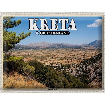 Cartel de chapa de viaje, 40x30cm, Creta, Grecia, meseta de Lassithi