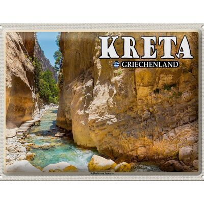 Blechschild Reise 40x30cm Kreta Griechenland Schlucht von Samaria