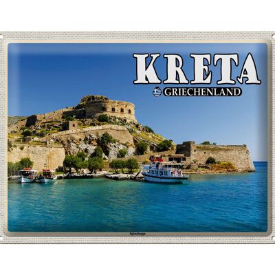 Cartel de chapa Travel 40x30cm Creta Grecia Isla Spinalonga