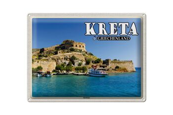 Signe en étain voyage 40x30cm, Crète, grèce, île de Spinalonga 1