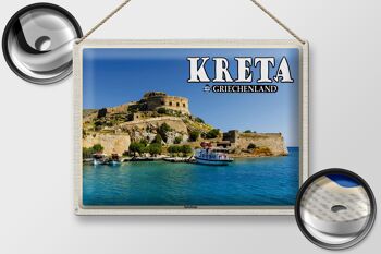 Signe en étain voyage 40x30cm, Crète, grèce, île de Spinalonga 2