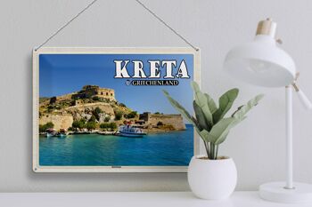 Signe en étain voyage 40x30cm, Crète, grèce, île de Spinalonga 3