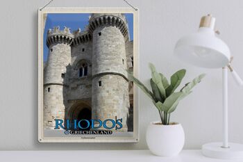 Panneau de voyage en étain, 30x40cm, Rhodes, grèce, palais du grand maître 3
