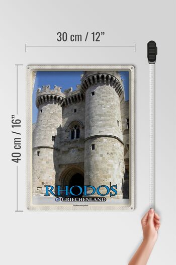 Panneau de voyage en étain, 30x40cm, Rhodes, grèce, palais du grand maître 4