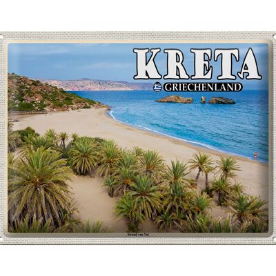 Targa in metallo da viaggio 40x30 cm Creta Grecia Spiaggia di Vai