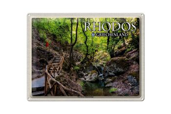 Plaque de voyage en étain, 40x30cm, Rhodes, grèce, vallée des papillons 1