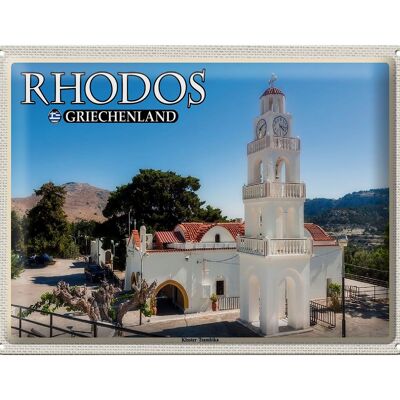 Cartel de chapa de viaje 40x30cm Rodas Grecia Monasterio de Tsambika