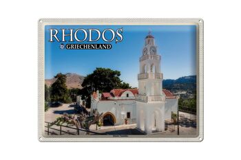 Panneau de voyage en étain, 40x30cm, Rhodes, grèce, monastère de Tsambika 1