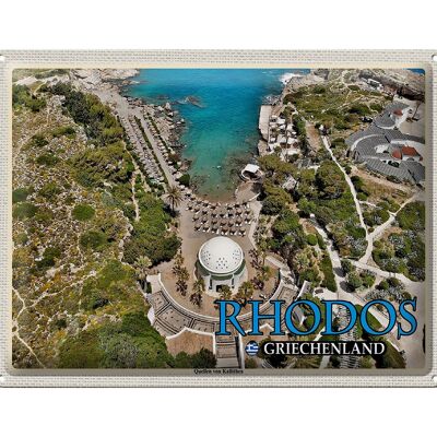 Cartel de chapa Travel 40x30cm Rodas Grecia Manantiales de Kallithea