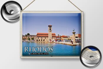 Signe en étain voyage 40x30cm, Rhodes, grèce, ville, vacances en mer 2