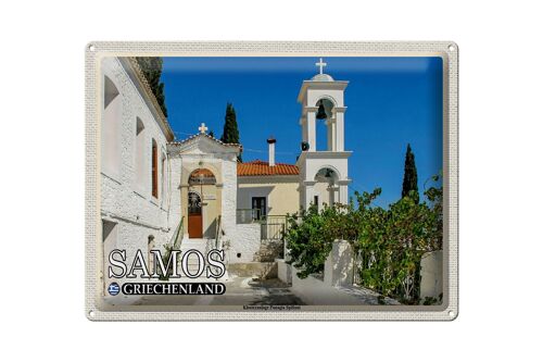 Blechschild Reise 40x30cm Samos Griechenland Klosteranlage Panagia