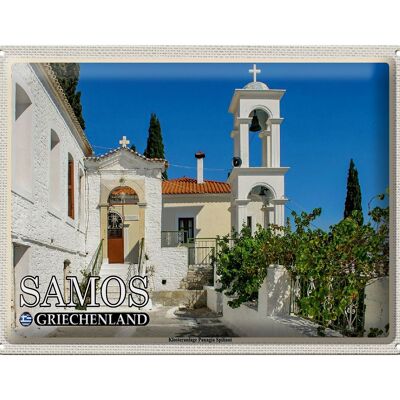 Targa in metallo da viaggio 40x30 cm Samos Grecia Monastero Panagia