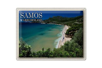Signe en étain voyage 40x30cm, Samos grèce Psili Ammos Beach 1