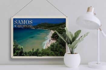 Signe en étain voyage 40x30cm, Samos grèce Psili Ammos Beach 3