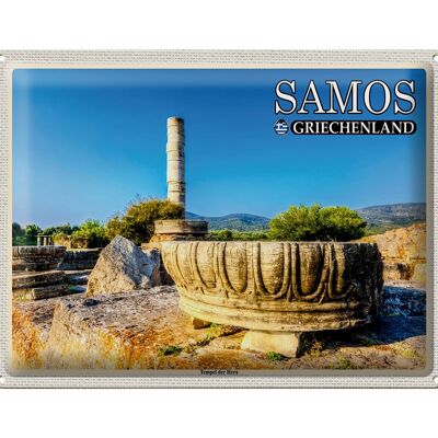 Targa in metallo da viaggio 40x30 cm Samos Grecia Tempio di Hera