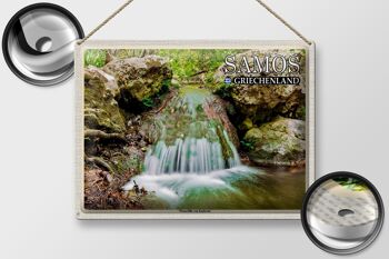 Signe en étain voyage 40x30cm, Samos, grèce, cascades Karlovasi 2