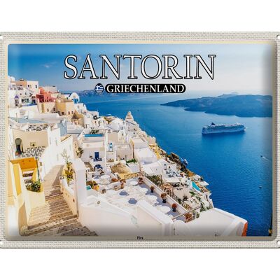 Cartel de chapa Viaje 40x30cm Santorini Grecia Fira Capital