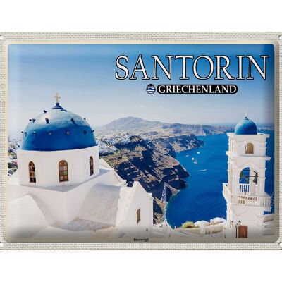 Targa in metallo da viaggio 40x30 cm Santorini Grecia Isole Imerovigli