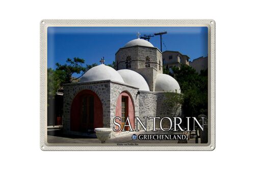 Blechschild Reise 40x30cm Santorin Griechenland Kloster Profitis