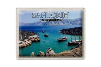 Signe en étain voyage 40x30cm, Santorin, grèce, île volcanique de Kameni 1