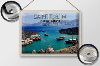 Signe en étain voyage 40x30cm, Santorin, grèce, île volcanique de Kameni 2