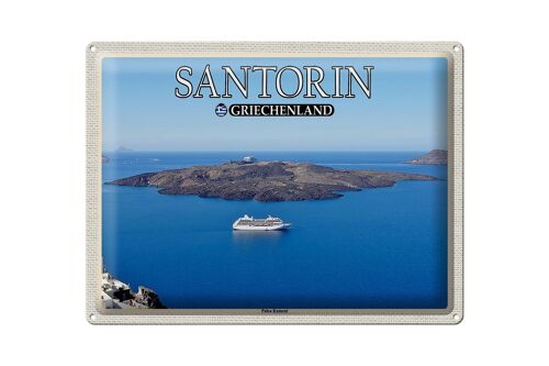 Blechschild Reise 40x30cm Santorin Griechenland Palea Kameni Insel