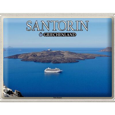 Targa in metallo da viaggio 40x30 cm Santorini Grecia Isola Palea Kameni