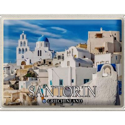 Cartel de chapa de viaje 40x30cm Santorini Grecia Pyrgos Village
