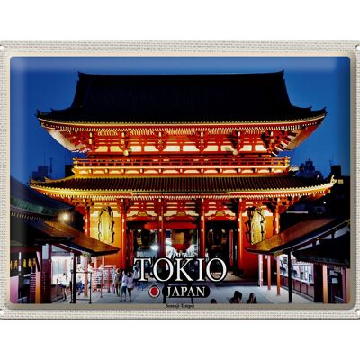 Blechschild Reise 40x30cm Tokio Japan Sensoji-Tempel