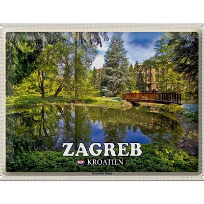 Blechschild Reise 40x30cm Zagreb Kroatien Botanischer Garten