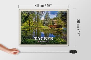 Panneau de voyage en étain, 40x30cm, jardin botanique de Zagreb, croatie 4