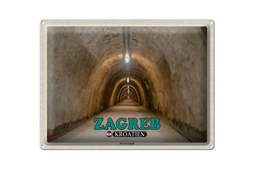Blechschild Reise 40x30cm Zagreb Kroatien Der Gric-Tunnel