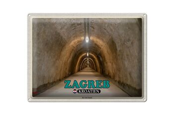 Signe en étain voyage 40x30cm Zagreb croatie le tunnel du Gric 1