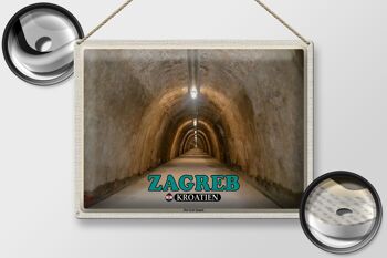 Signe en étain voyage 40x30cm Zagreb croatie le tunnel du Gric 2