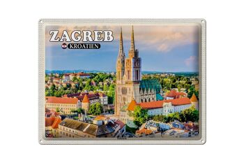 Panneau de voyage en étain, 40x30cm, cathédrale de Zagreb, croatie, église épiscopale 1