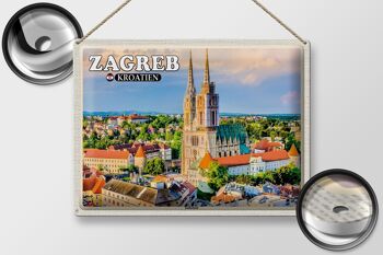 Panneau de voyage en étain, 40x30cm, cathédrale de Zagreb, croatie, église épiscopale 2