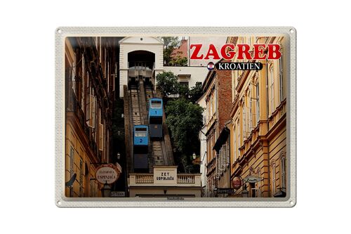 Blechschild Reise 40x30cm Zagreb Kroatien Standseilbahn Uspinjaca